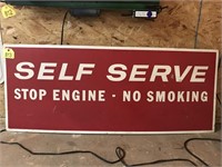 Self Serve Gas Station Metal Sign