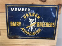 Oregon Dairy Breeders Association Tin Sign
