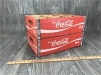 2 Wooden Coca Cola Crates 1975 Chattanooga