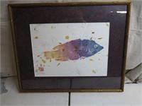 Signed Gyotaku Framed  Art "Japanese Fish