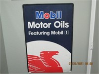 Double Sided Metal Mobil One Oil Sign 36 x 23.5