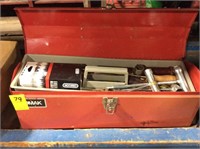 Toolbox with chainsaw tools & supplies