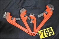 New Pittsburg pipe wrench set: 8", 10", 12", & 14"