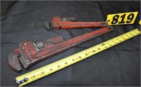 (2) Pipe wrenches incl Ridgid 18"