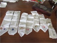 antique oriental hand embroidered handkerchiefs