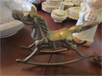 Solid Brass rocking horse 8" tall