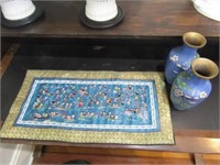 oriental items including an embroidered