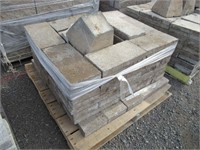 (2) Pallets Concrete Pavers & (5) Pyramid Blocks