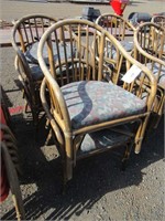(4) Bamboo Padded Chairs