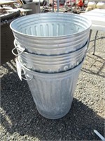(3) Metal Garbage Cans