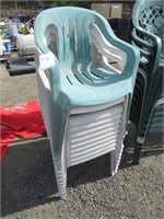 (12) Plastic Outdoor Chairs
