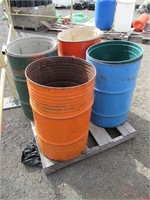 (4) Steel Barrels, (3) Plastic Lids