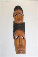 Hand Carved  African Wooden Mask 5 x 21"