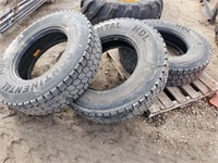 11-22.5 truck tires, qty 3
