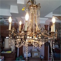VICTORIAN CEILING LAMP WITH LOTS OF CRYSTALS