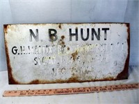 Vintage N.B. Hunt Oil Field Well ID Metal Sign