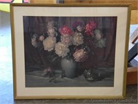 Flowers in Vase Print in Frame - Vintage