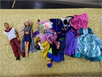 Ken & Barbie Doll w/ Various Clothes