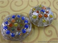 Assorted Vintage Marbles, 2 Flower Frogs
