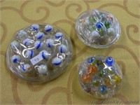 Assorted Vintage Marbles, 3 Flower Frogs