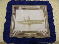 1923 USS Pennsylvania Crew Names Silk Pillow