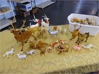 Assortment Vintage Plastic & Velvet Deer