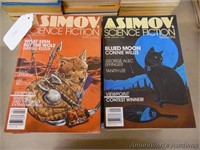 Stack of Asimov Science Fiction Monthlies 1980's