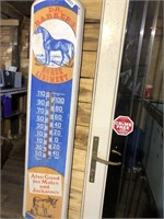 Tall metal advertisement thermometer