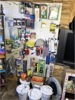 Entire wall of fishing lures & fishing supplies