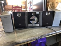 Phillips CD player and Panasonic speakers
