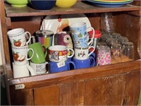 Lot of Assorted Coffee Cups and Glasses