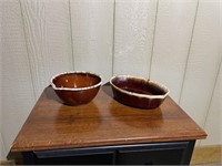 2 Vintage Drip Glaze Bowls