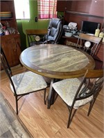 45 In. Round Top Kitchen Table with 4 Chairs