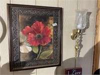 Framed Print and Candle Sconce