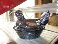 COVERED HEN DISH. 6" X 4 3/4" H