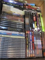 BOX OF DVDS.