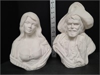 2 Bisque Busts