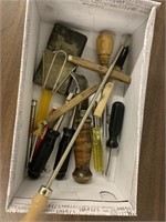 Black & Decker jigsaw and box of tools