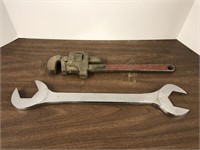 Mac 2 inch wrench and 16 inch pipe wrench