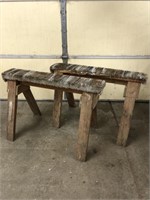 Padded wooden sawhorses