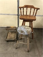 Creeper stool and stools