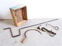Antique Tools & Vintage Wood Box