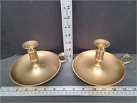 2 Brass Finger Candle Holders
