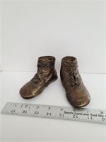 Vintage Pair Of Bronzed Baby Shoes