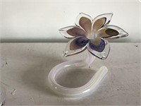 LARGE GLASS FLOWER WITH STEM