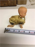 Antique wind up crawling baby fully functional
