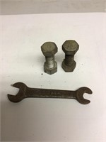 Ford USA wrench & 2 International Harvester bolts