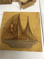 12" x 12” copper wire sailboat art