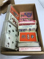 Box lot of playing cards