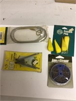 Fishing gear hooks plugs ice rod stand stringer